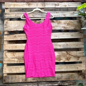 Xhilaration Hot Pink Textured Bodycon Dress